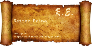 Retter Erina névjegykártya